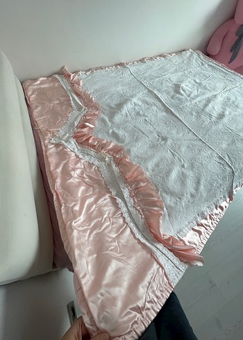 Pembe Pastel Düz Yatak Örtüsü - Görsel 3