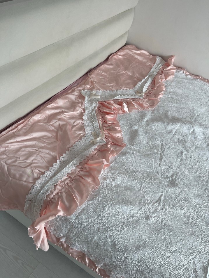 Pembe Pastel Düz Yatak Örtüsü - Görsel 4