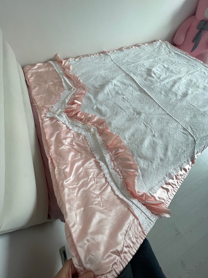 Pembe Pastel Düz Yatak Örtüsü - Görsel 3