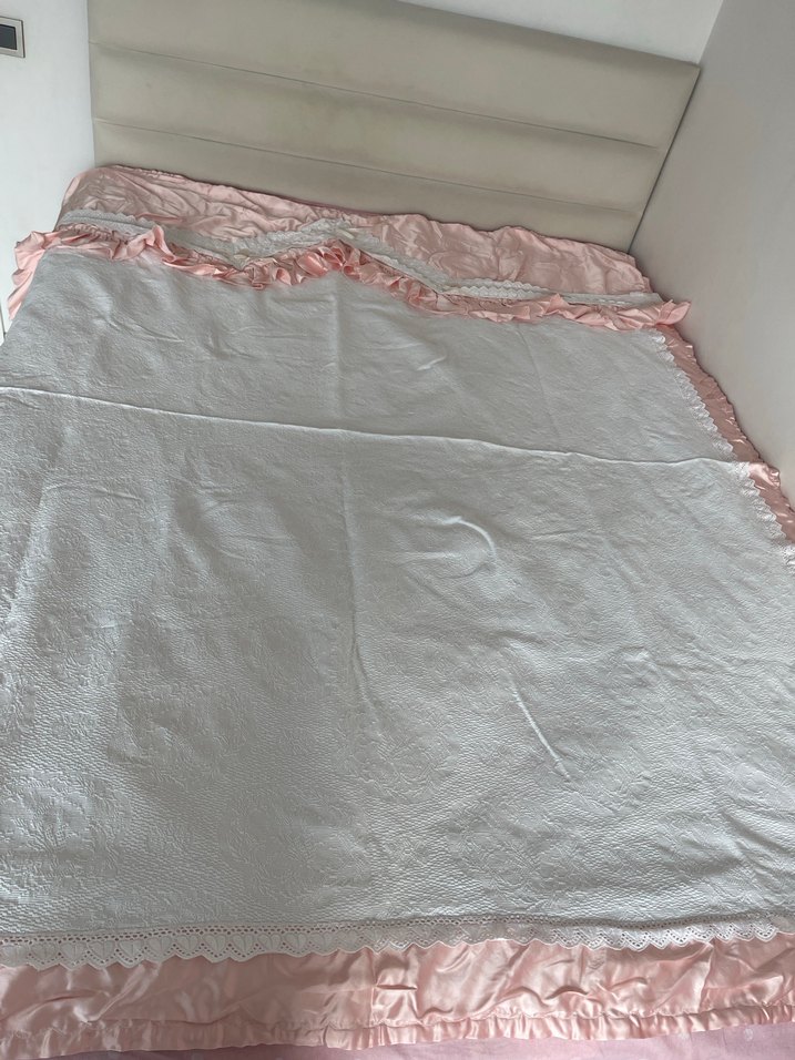 Pembe Pastel Düz Yatak Örtüsü - Görsel 2