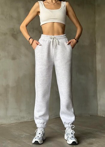 Gri Kadın Pamuklu Rahat Kesim Eşofman - Görsel 3