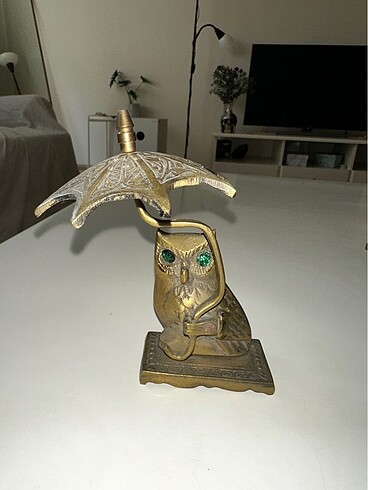  E.L.F Baykuş bronz biblo antika