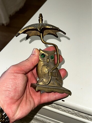 Baykuş bronz biblo antika