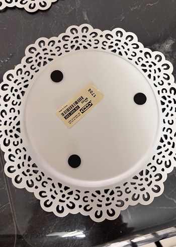 Vintage Dantel Desenli Beyaz Tabak Seti - Görsel 4