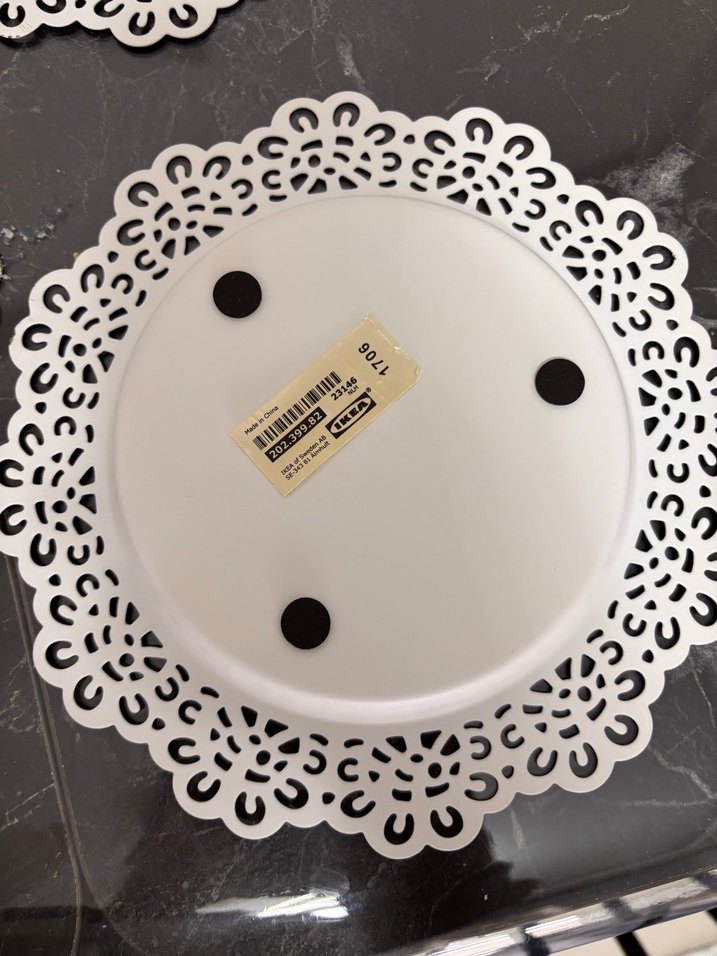 Vintage Dantel Desenli Beyaz Tabak Seti - Görsel 4