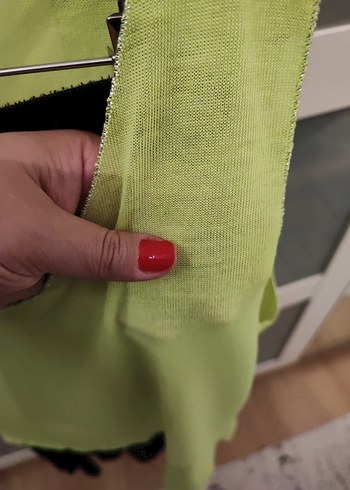 xl Beden Kadın ince triko Kolsuz neon sarı bluz