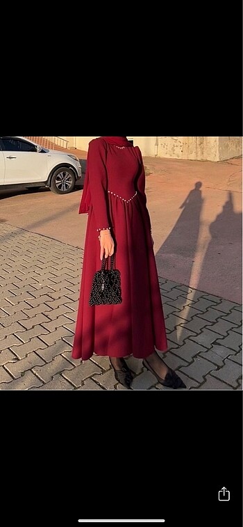 Bordo özel dikim abiye