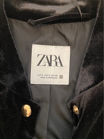 s Beden Zara Kadife bomber ceket