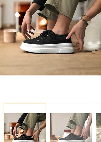 Diğer Beyaz Platform Tabanlı Siyah Sneakers