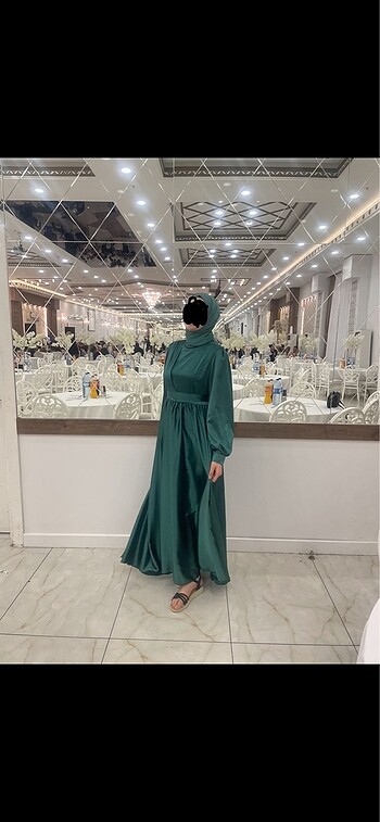 Tesettür saten abiye