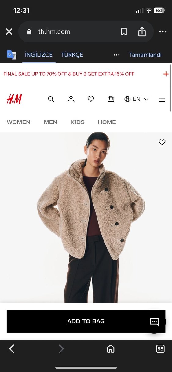 Düğmeli, Gri Kadın Midi Mont - Görsel 4