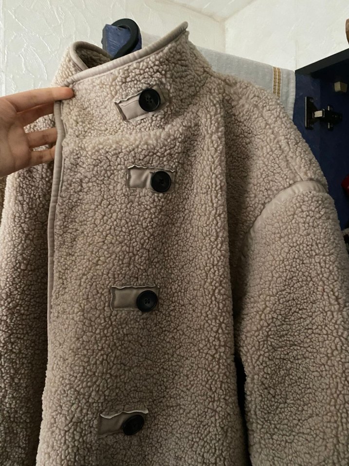 Düğmeli, Gri Kadın Midi Mont - Görsel 3