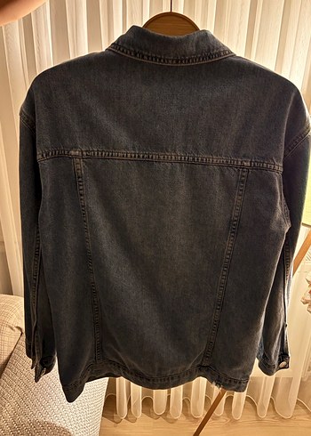 Gri Düğmeli Kadın Denim Ceket - Görsel 2