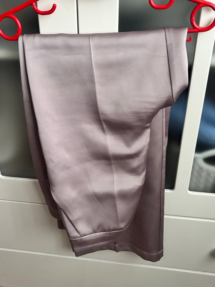 Manuka takım saten kimono, kemer ve saten pantolon vizon - Görsel 3