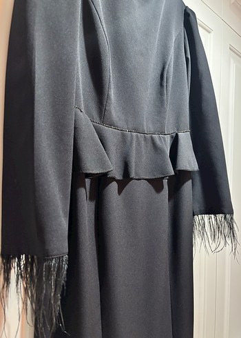 Uzun Kollu Siyah Uzun Elbise - Görsel 2