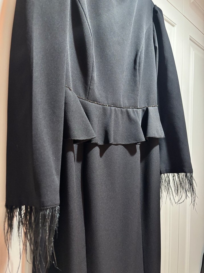 Uzun Kollu Siyah Uzun Elbise - Görsel 2