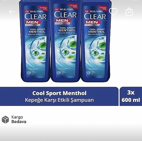 Clear şampuan 3x600 ml