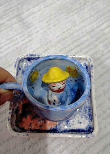 Van Gogh seramik kupa, fincan - Görsel 4