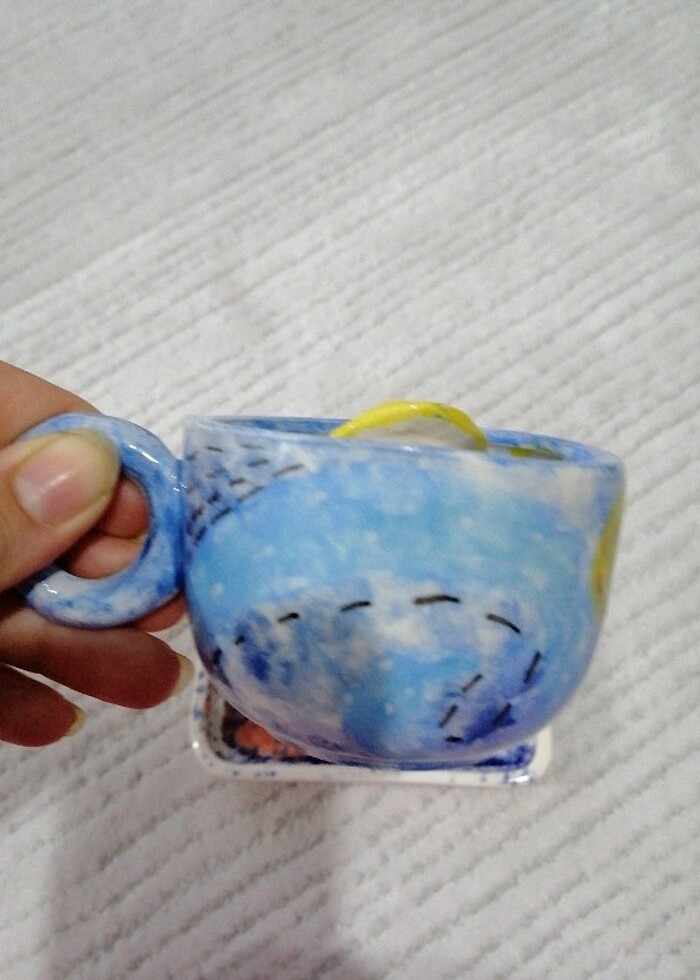 Van Gogh seramik kupa, fincan - Görsel 2