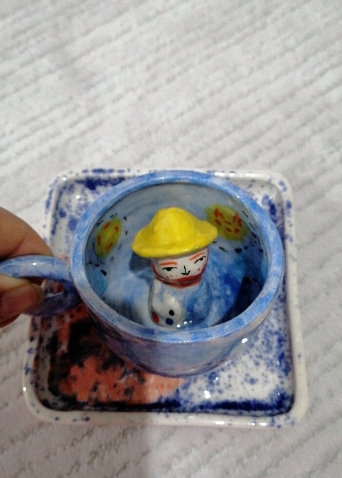 Van Gogh seramik kupa, fincan - Görsel 4