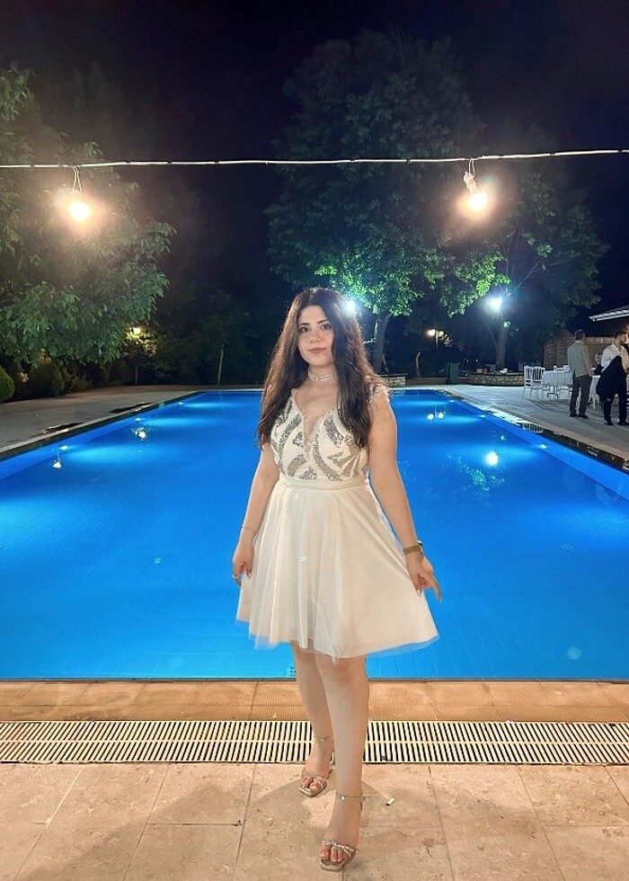 Beyaz abiye elbise - Görsel 2