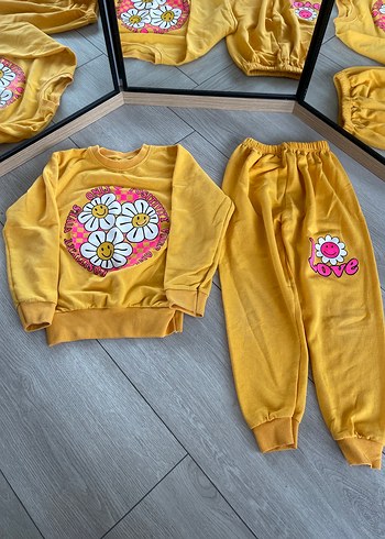 Sarı Uzun Kollu Kız Çocuk Takım - Görsel 5