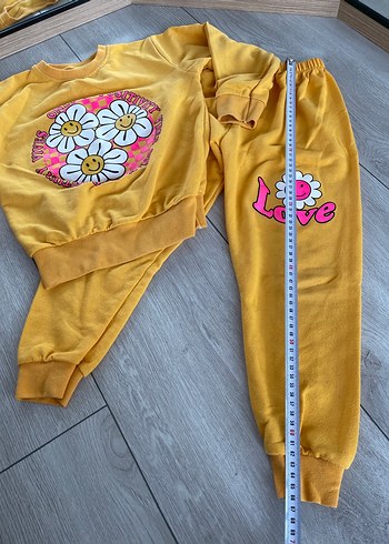 Sarı Uzun Kollu Kız Çocuk Takım - Görsel 4