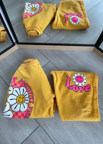 Sarı Uzun Kollu Kız Çocuk Takım - Görsel 6