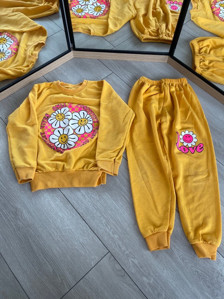 Sarı Uzun Kollu  Kız Çocuk  Takım - Görsel 5