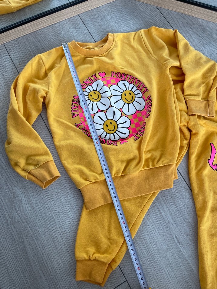 Sarı Uzun Kollu  Kız Çocuk  Takım - Görsel 2