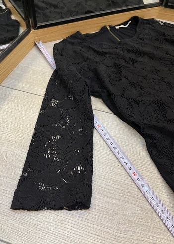 Dantelli Siyah Uzun Kollu Kadın Bluz - Görsel 6