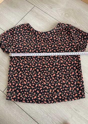 Çiçek Desenli Kısa Kollu Hamile Tişörtü - Görsel 3