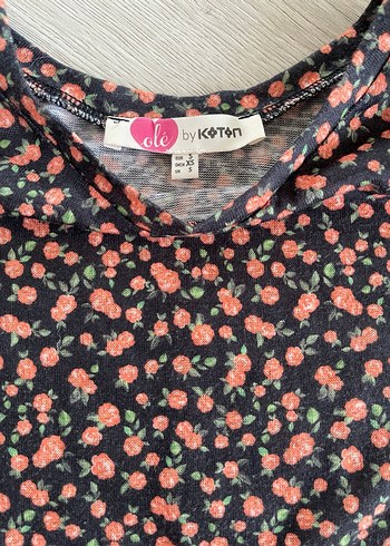 Çiçek Desenli Kısa Kollu Hamile Tişörtü - Görsel 4