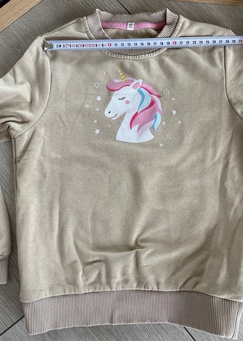 Baskılı Bej Kız Sweatshirt - Görsel 4