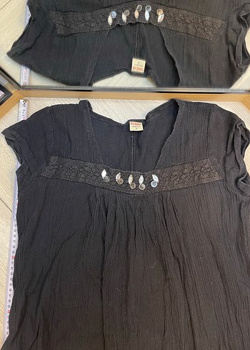 Siyah Keten Elbise - Görsel 6