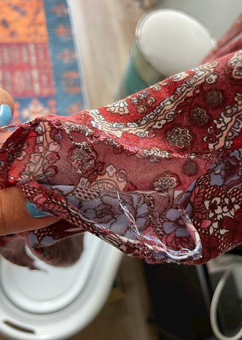 s Beden bordo Renk Bordo Bohem Salaş Uzun yırtmaçlı Etek