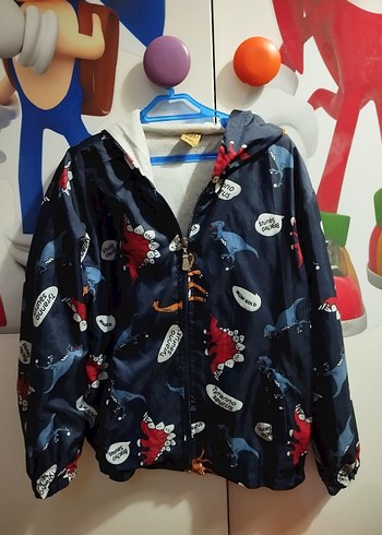 Kapüşonlu Renkli Baskılı Erkek Çocuk Yağmurluk - Görsel 3