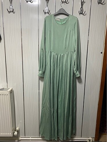 40 Beden turkuaz Renk Su yeşili prenses elbise