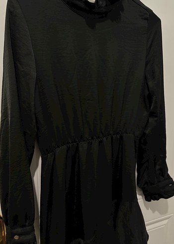 Uzun Kollu Siyah Fırfırlı Uzun Elbise - Görsel 5