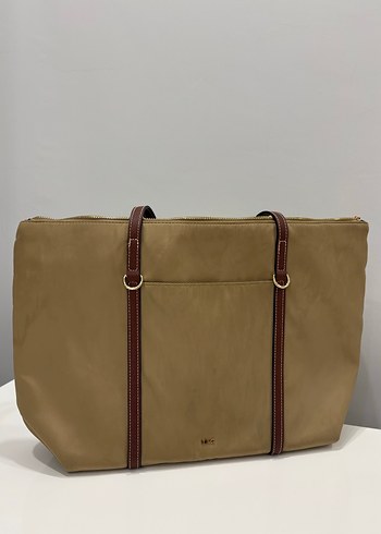 Bej Deri Kadın Günlük Çanta - Görsel 3