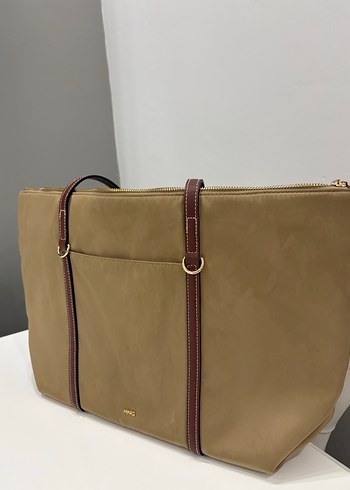 Bej Deri Kadın Günlük Çanta - Görsel 2