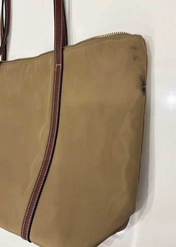 Bej Deri Kadın Günlük Çanta - Görsel 6