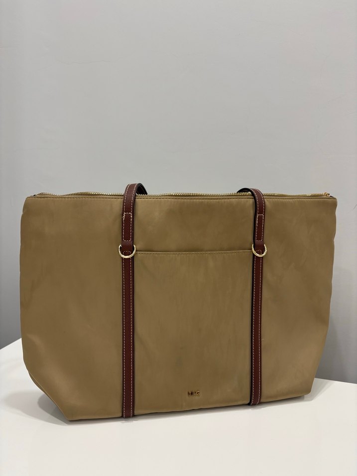 Bej Deri Kadın Günlük Çanta - Görsel 3