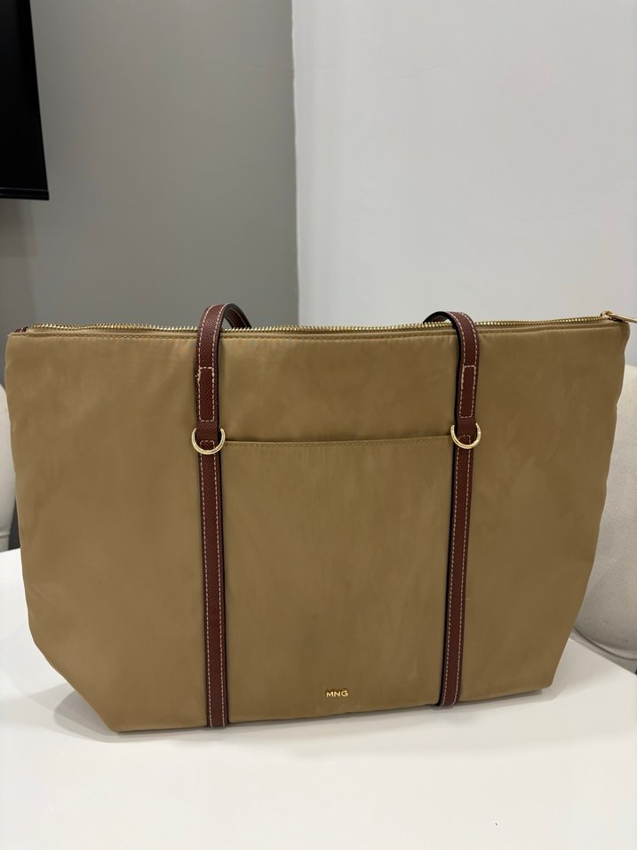 Bej Deri Kadın Günlük Çanta - Görsel 5