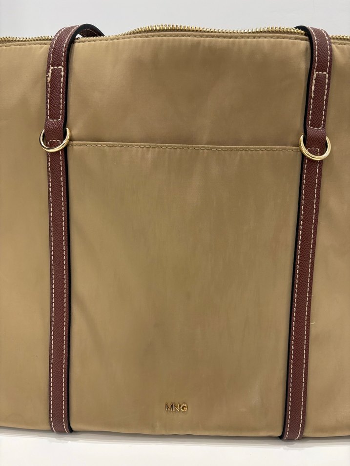 Bej Deri Kadın Günlük Çanta - Görsel 4