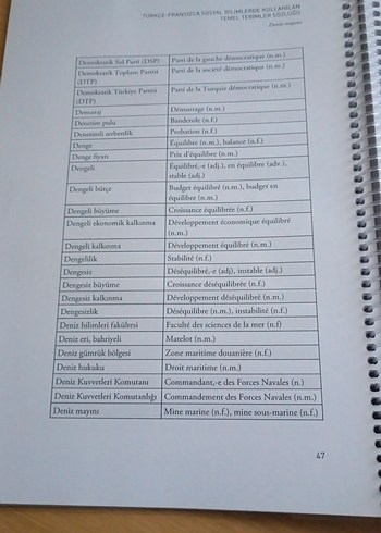 Türkçe-Fransızca Sosyal Bilimler Terimler Sözlüğü - Görsel 3