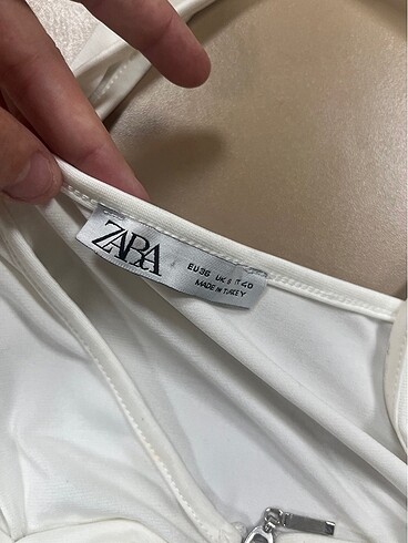 s Beden Zara dantel detaylı crop