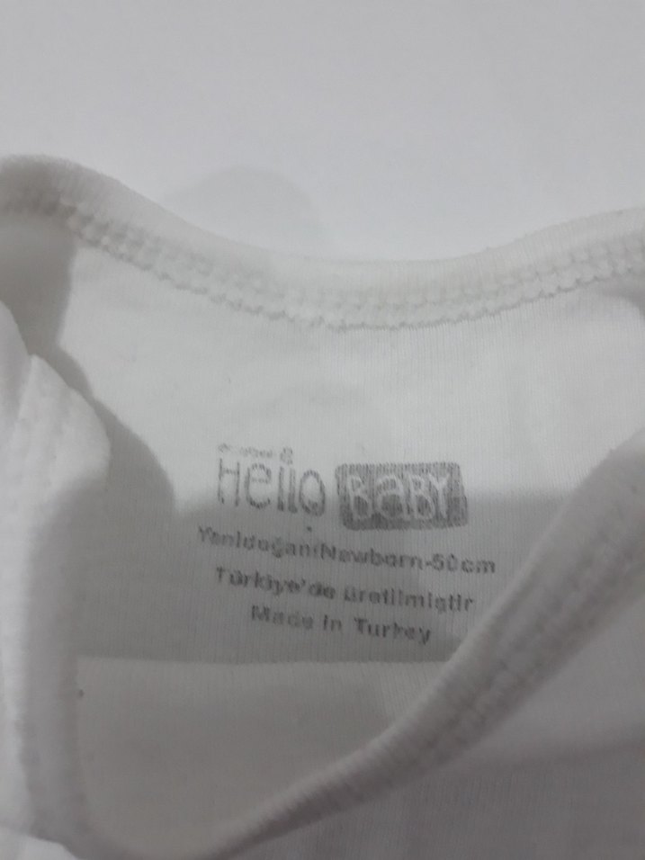 Bebek unisex Kısa Kollu Beyaz Body - Görsel 2