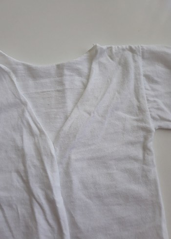 Bebek Erkek Keten Beyaz Kısa Kollu Hastane Kıyafeti - Görsel 4