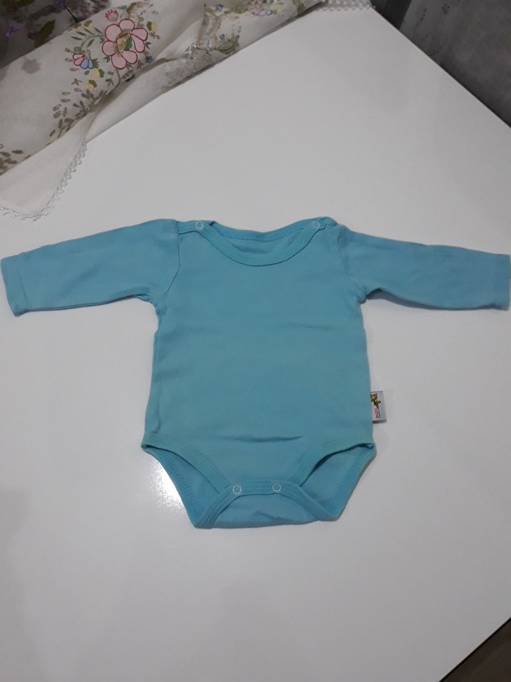 Uzun Kollu Mavi Bebek Body - Görsel 2